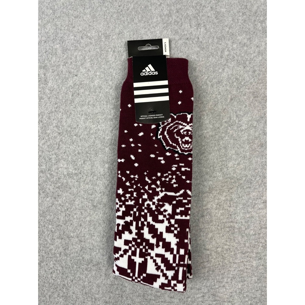 Missouri State University Bears Soccer Socks Womens Maroon Adidas All Over Print - Picture 2 of 4